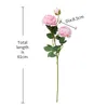 Decorative Flowers 3 Forks Artificial White Roses Peony For Home Decoration Silk Fake Flor Party Wedding Marriage Bride Faux Flower