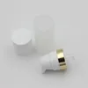 10ml vazio bomba mal ventilada loção garrafa de vácuo de plástico transparente para cosméticos com anel de ouro prateado embalagem cosmética qqtik
