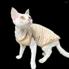 Costumes de chat Sphinx vêtements sans poils maille de coton respirant Anti-perte de cheveux tenues de chaton été Devon Rex pour vêtements Sphynx