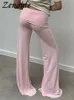 Женские брюки Zenaide с бабочкой и ромбовидными складками с низкой посадкой, расклешенные женские спортивные брюки в американском стиле, повседневная уличная одежда с длинным галстуком Y2K