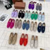 LPS PIANA Charms de verão embelezados sapatos de camurça mocassins de couro genuíno masculino casual deslizamento em apartamentos para mulheres designers de luxo vestido plano calçado de fábrica