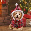 Costumi per gatti Pet Christmas Dress Up Accoglienti mantelle per cani con cappuccio con papillon Accessori per costumi da viaggio