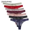 7 pçs mulheres sexy renda g string oco para fora calcinha transparente sem costura roupa interior macia respirável conforto tanga senhoras lingerie2133