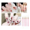 Brosses à ongles 5pcs Art Liner Brosse pour longues lignes UV Gel Vernis Peinture Design Stylos à dessin y231007