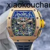 Montre de luxe RMiles automatique SuperClone KV Factory RM11-03RG Cadran Or 18 carats Fonction de synchronisation 20 Complet Saphir en fibre de carbone Expédié par Fedex4U4D