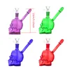 Wholesale colorful 3D Skull Hookah Bubbler Heady Glass Oil Dab Rigs Bongs Tobacco Pipes Filter Perc Wax Water Pipe Accessories With 14mm downstem smoking bowl