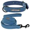 Dog Collars Leashes Leather Collar Leashセットパーソナライズされたカスタマイズされた犬2層の小さな大きなピットブル231009