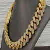 Marque de mode femme de luxe personnalisé entièrement buste vers le bas 24mm 4 rangées de diamant Moissanite glacé Miami chaîne Linik cubaine