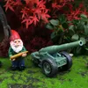 Dekorative Objekte Figuren 2pcsSet Mini lustige süße Zwerge und Kanone Harz GNOME Statue DIY Bonsai Dekoration für Home Office Schreibtisch Skulptur Drop 231009