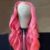 Capelli peruviani 360 parrucche rosa long long sraight anteriore svizzero in pizzo trasparente parrucca frontale per donne nere al