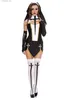 Costume a tema da donna sexy suora cosplay vieni carnevale Halloween Fantasia Fancy Dress Q240307