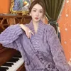 Pyjama en velours de corail épais haut de gamme pour femme, ensemble à la mode, vêtements d'extérieur, pour la maison, collection automne-hiver 2023