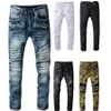 Jeans da uomo New Fashion Stilista da uomo Jeans blu neri Pantaloni skinny strappati strappati stretch slim fit Hop Hop con fori per uomo289N