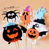 Other Event Party Supplies Happy Halloween felt witch hat bat ghost pumpkin Cake Topper Trick or Treat Dessert Decoration 231009