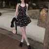 Robes de soirée Mode Sexy Floral A-ligne Plissée Robe Courte Pour Femmes Fille Japonais Kawaii Mini Été Plage Vêtements Coréen