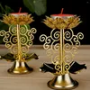 Świece 1PC 45 -calowe lotosowy uchwyt rzeźbienia Złoty stopek do świątyń do salonu dom