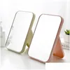 Miroirs Miroir de bureau maquillage carré simple face princesse Dressing pliant haute définition ménage salle de bain maison jardin décor à la maison OT80Z