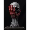 Decorative Objects Figurines Halloween Decoration Furious Hand Skull Statue Resin Model Table Atmosphere Statues for 231009