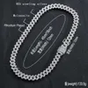 merk mode vrouw 12mm Flawless 925 Sterling Zilver Vvs Moissanite Diamond Cubaanse Link Chain Iced