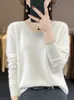 Women Sweters Kobiety jesienne zima pullover aliselect moda 100% wełniane wełniane wełniane odzież vneck długie rękawe topy z dzianiny 231009