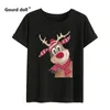 Jackor Christmas Reindeer Family Matching Kläder Mor Fader Dotter Son Kid Baby T-shirt Christmas Family Gift Red Short Sleeve 231009