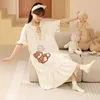 Women's Sleepwear 2023 Summer Plus Size Short Sleeve Cotton Nightgowns For Women Korean Cute Cartoon Nightdress Night Dress Home Nighty