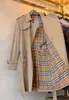 Men's new Kensington Trench coat, long black khaki coat, lapel belt