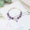 Charm-Armbänder Elegantes Amethyst-Kristallarmband für Damen mit Herz