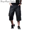 Men's Cargo Denim Shorts With Multi Pockets Loose Casual Short Jeans For Male Big And Tall299e