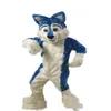 2019 Factory Direct New Blue Husky Dog Mascotコスチューム漫画ウルフドッグキャラクター服クリスマスハロウィーンパーティーファンシードレス267x