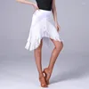 Sahne Giyim Latin Dans Etek Tassel Saçak Düzensiz Seksi Kadın Balo Salonu Cha Cha/Rumba/Samba/Kostümler Kalça Etekleri