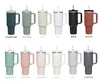 US Warehouse Mugs 40-Unzen-Tassenbecher mit Griff, isolierte Becherdeckel, Strohhalm, Edelstahl-Kaffee-Thermosbecher-Logo