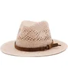 Chapeaux à larges bords Chapeaux de seau creux hommes chapeau de paille de raphia chapeaux de cowboy de paille Western plage feutre chapeaux de soleil casquette de fête pour fille femmes chapeau de paille de jazz d'été 231009