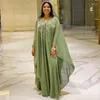 Roupas étnicas Verão Chiffon Pérola Long Maxi Vestido Tradicional Plus Size Muslim Robes Senhoras Abaya Vestidos Africanos para Mulheres