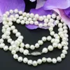 Chaînes Perle naturelle 7-8mm Perles Perles blanches pour femmes Longue chaîne Charms Collier Cadeaux Prix de gros Fabrication de bijoux 32 pouces
