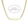 Lovely Gift Gold Color Babygir Name Necklace Stainless Steel Nameplate Choker Handwriting Signature Necklace For Girls316l