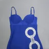 blauw vrouwen dame bandage bodycon jurken uitsparingen blingbling sexy feestavondjurk ZF3821