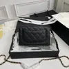 Modetas Schoudertas Vrouwelijke ontwerper Klassiek Mini-portemonnee Keten Caviar Woc Bag Glanzend oppervlak Glanzend kalfsleer Crossbodytas 33814 Flip Bag Groothandel