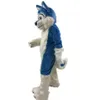 2019 usine directe nouveau costume de mascotte de chien Husky bleu dessin animé loup chien personnage vêtements de Noël Halloween Party Fancy Dress267x