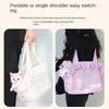 Kattbärare ins stil mode utflykt bärbar väska handhållen take-out hund diagonal husdjur mesh andningsbar en-axel ryggsäck