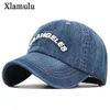 Xlamulu Denim Baseball Cap Men Women Jeans Snapback Caps Casquette Plain Bone Hat Gorras Men Losangeles Casual Dad Male Hats T2007272e