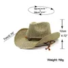 Hüte mit breiter Krempe, Eimerhüte, einfacher Sonnenhut für Männer und Frauen, Sommerhüte, personalisierte Western-Mädchen-Cowboy-Strohhut, Strandhut, 56–58 cm, 231009