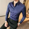 Casual overhemden voor heren Britse stijl overhemd met lange mouwen Herenkleding Mode Lente Zakelijke formele kleding Chemise Homme Slim Fit C253H