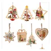 Décorations de Noël Stock 3D Pendentif en bois pour décoration d'arbre suspendu artisanat enfants ornements en bois livraison directe maison jardin