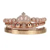 4 pçs / set luxo real rainha coroa pulseira conjunto contas de aço inoxidável cz encantos pulseiras romanas pulseiras para mulheres jóias 2202282783