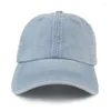 Casquettes de baseball Vintage lavé coton casquette de baseball hommes femmes denim papa chapeau réglable camionneur style unisexe couleur unie visière chapeaux Gorra