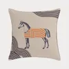 Koń Croker koni 45x45cm haftowane osłony rzutów - aksamitna tkanina nowoczesna sofa na kanapie bez rdzenia