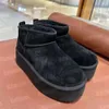 5cm Plataforma Altura Mulheres Clássico Ultra Mini Bota Australiana Inverno Neve Designer Tasman Tazz Botas de Pele Chinelos Tornozelo Sherpa Sweater Letter6