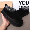 Australië Dameslaarzen Designer Tazz Tasman Sneeuw Winter Schapenvacht Laarzen Slipper Mode Dames Platform Bont Slippers Ultra Mini Suede Wol Dames Enkellaarsjes