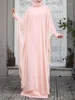 Vêtements ethniques Mode Summer Long Sundress Ramadan Hijab Robe 2pcs Femmes Robe à manches Fête Musulman Kaftan Abaya Maxi Robes